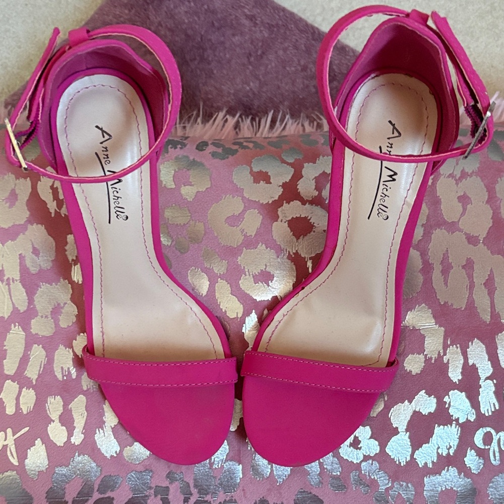 Anne Michelle Fuchsia Heeled Sandals